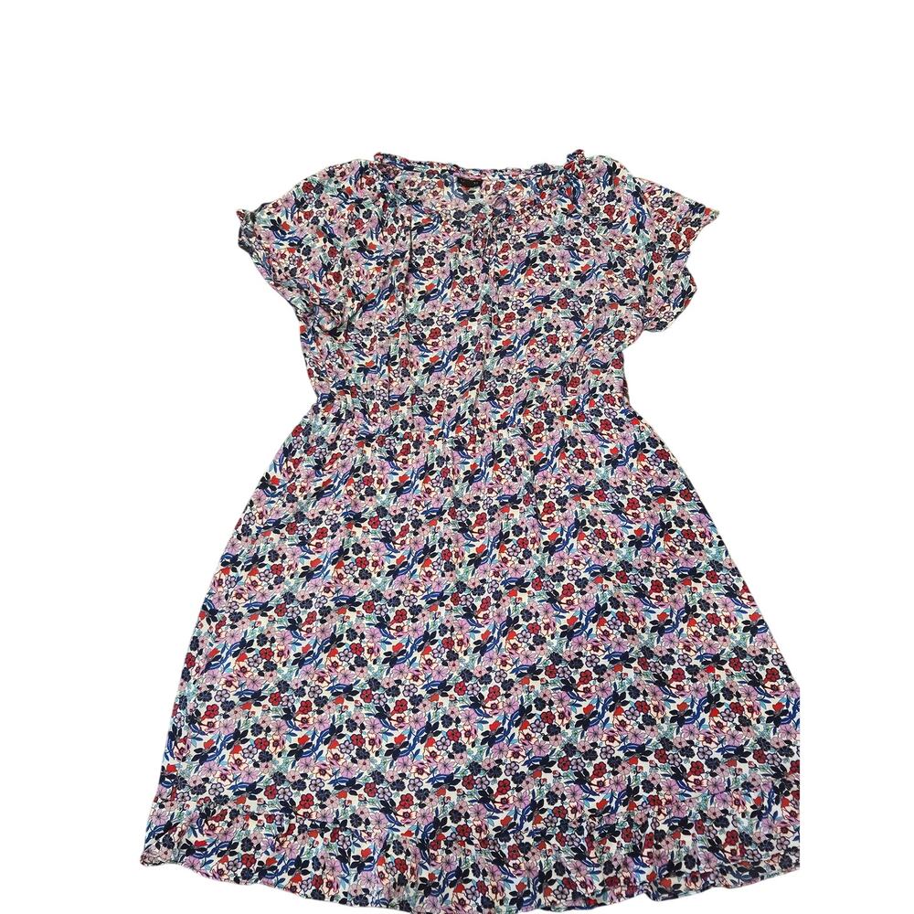Talbots paradise purple floral ruffle dress plus womens 18 xxl garden girly